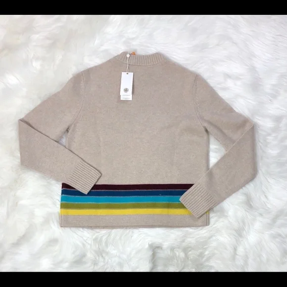 Tory Burch Stripe Cashmere Pullover Sweater